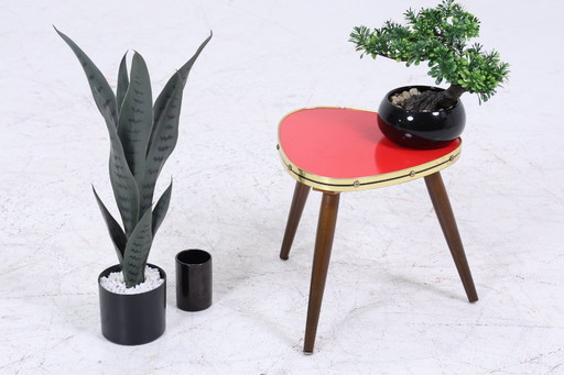 Vintage flower table | Mid - Century kidney-shaped table | side tables red 60s #07-40
