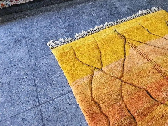 Grande tappeto berbero marocchino 300 × 200 cm – giallo ocra, motivo geometrico – Tappeti, Lana, Cotone (photo 4 of 9)