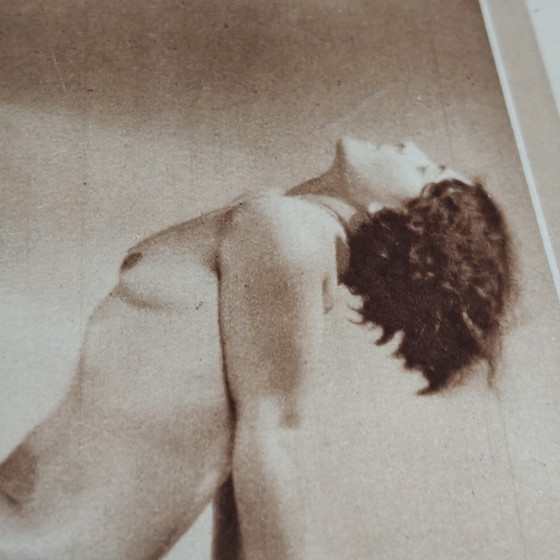 Image 1 of Photographie originale de nu Art déco de J. Mandel, Paris – Tirage sépia français – Encadrée