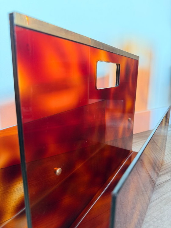 Image 1 of Michel Dumas Set – Magazine Rack & Umbrella Stand, Tortoiseshell Pattern (1970)