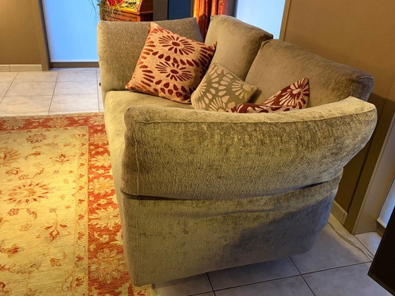 Two-seater sofa in taupe fabric, Edra, 2 seaters, Textile, Modern (photo 2 of 9)