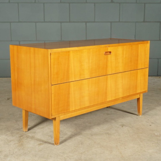 Mobile/credenza vintage con ante a ribalta - Noce - Anni '60 – Armadi contenitori, Wood (photo 7 of 12)