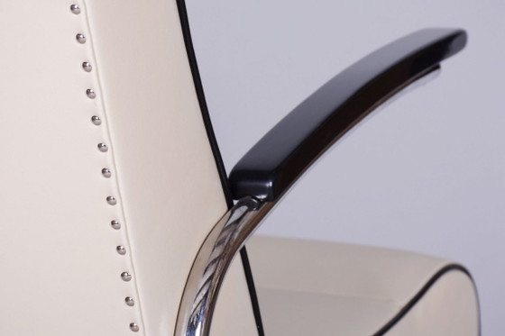 Gerestaureerde Bauhaus-fauteuil, van Mücke-Melder, nieuwe bekleding, Tsjechisch, jaren dertig – Metal, Chrome (photo 9 of 11)