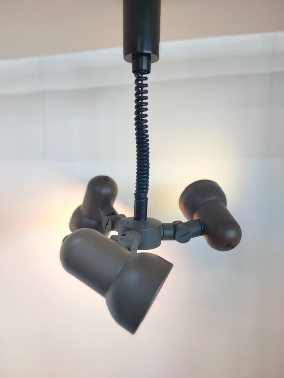 Image 1 of Vintage original Hüstadt Leuchten 3 spots ceiling lamp (height adjustable)