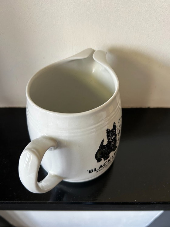 Image 1 of Brocca d'acqua vintage in ceramica bianca e nera