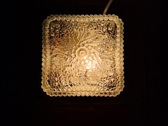 Image 1 of Vintage vierkante glazen plafondlamp j60:70