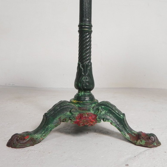 Image 1 of Bistro table with cast iron legs and marble top, 1920s