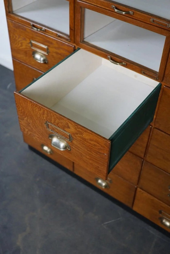 Image 1 of Large Vintage Dutch Oak Haberdashery Cabinet, 1930s