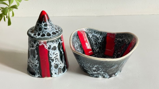 Image 1 of Page 1 of 22 Vallauris vintage ceramic jewelry boxes