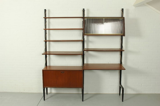 Image 1 of Sistema da parete modulare in teak di Louis van Teeffelen per WéBé, anni '50