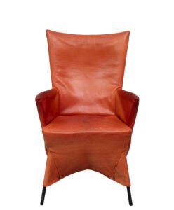 Gerard van der Berg fauteuil met oranje leren rok, jaren 80 – Leather, Dutch Design Style (photo 10 of 40)