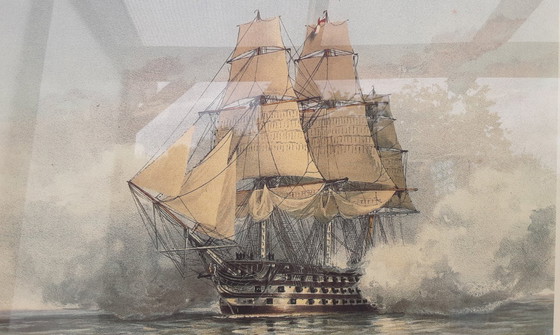 Image 1 of Lithograph of the H.M.S. Victory , flagship of Adm. Nelson