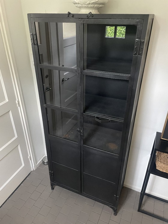 Image 1 of Loods5 Display Cabinet - Black Metal with Glass Doors