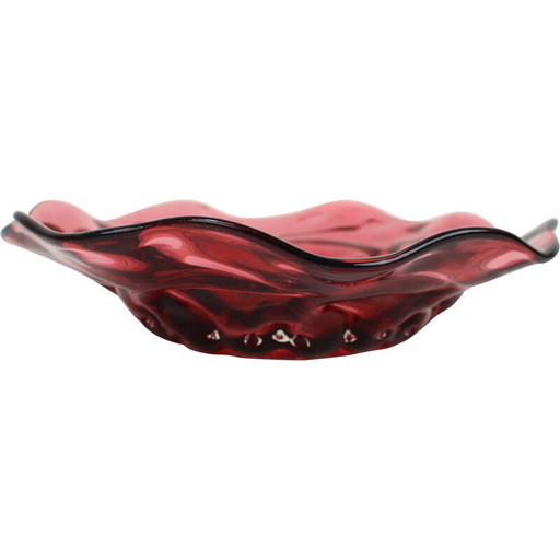 Bol en verre vintage par Josef Hospodka pour Chribska Glassworks, Tchécoslovaquie 1960