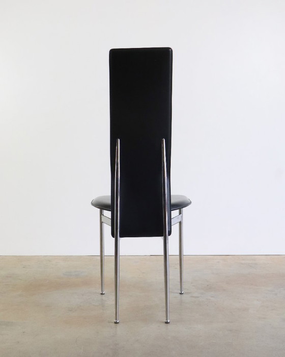 Image 1 of 6 fauteuils en cuir Fasem S44 de Giancarlo Vegni, années 80