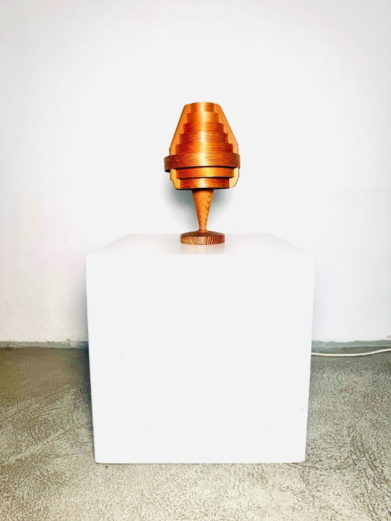 Image 1 of Lampada da tavolo conica impiallacciata in pino di Hans-Agne Jakobsson per AB Markaryd, Svezia, anni '60