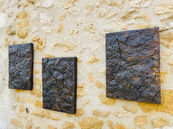 Image 1 of Sculture murali brutaliste americane di metà secolo di Irv Bramberg, anni '60, set di 3