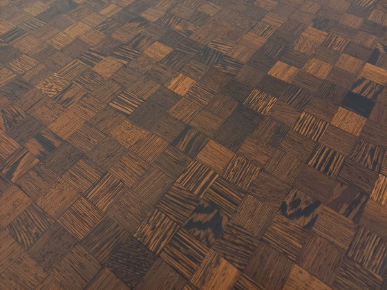 Image 1 of Vintage Round Tulip Dining Table by Dieter Wackerlin in Knoll Style from the 60s-70s in Wood Mosaic and Cast Aluminum