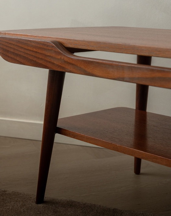 Image 1 of Vintage Teak Coffee Table Attributed to Louis van Teeffelen with Reversible Top, Dutch Mid-Century, 1950s