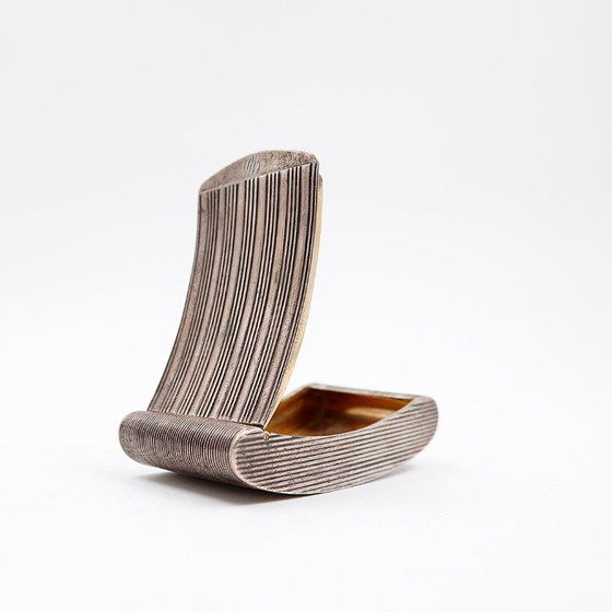 Image 1 of Silver vermeil ribbed pocket snuffbox - 19th century