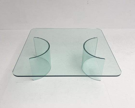 Image 1 of Moderne Italiaanse Glazen Salontafel, 1970’s