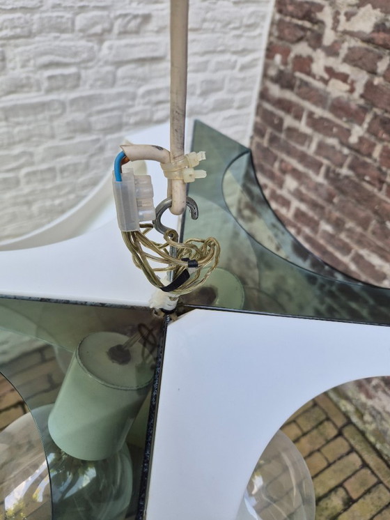 Image 1 of Vintage XL space age plastic geometric pendant lamp