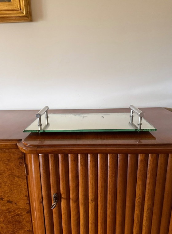Image 1 of Modernist mirrored tray, France 1960