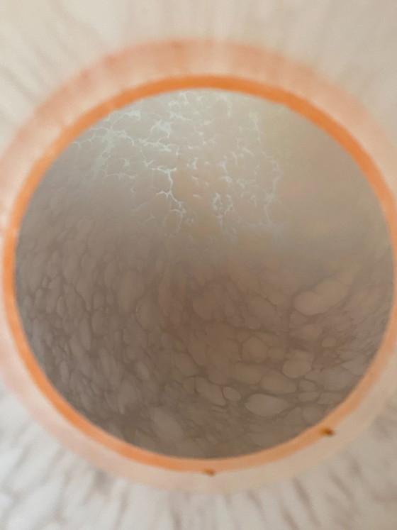 Image 1 of Luminaire Lampe œuf egg rose en verre moucheté verre de Vianne vintage 1970