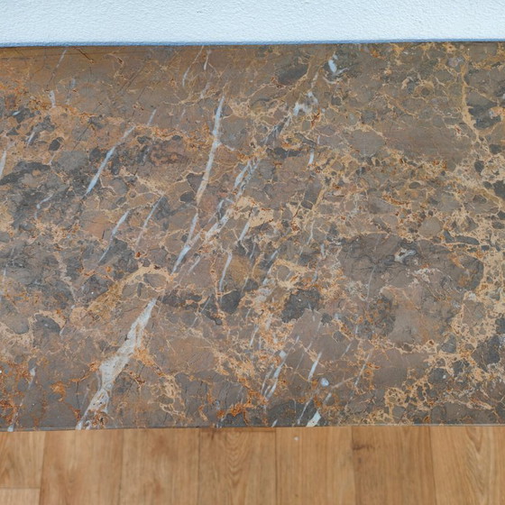 Image 1 of Vintage wall console, side table, console table with marble top. Italian