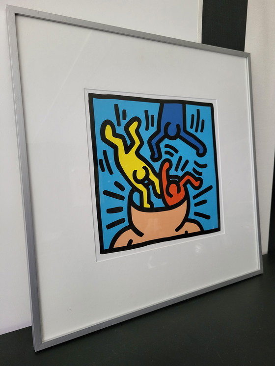 Image 1 of Impression d'art de Keith Haring des années 1980.