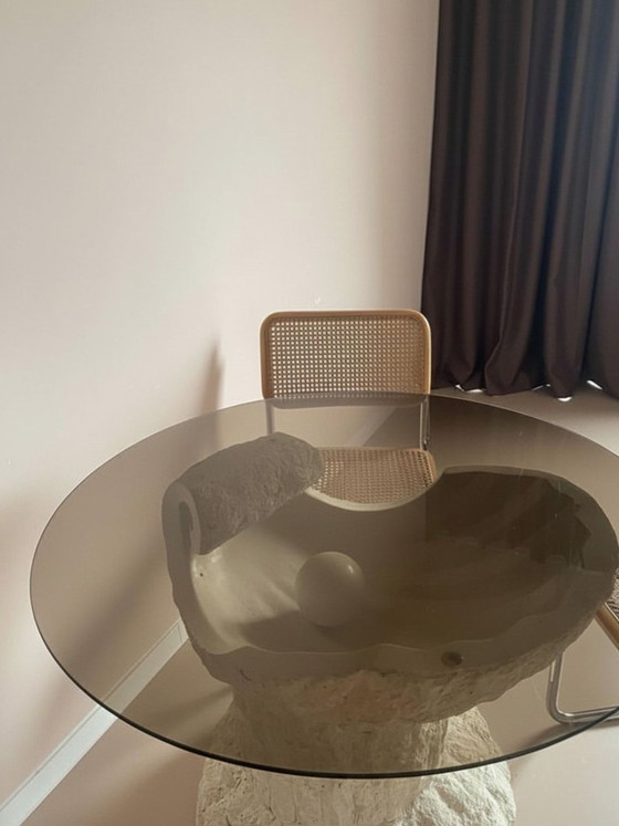 Image 1 of Vintage dining table in Mactan stone and glass by Magnussen Ponte, 1980