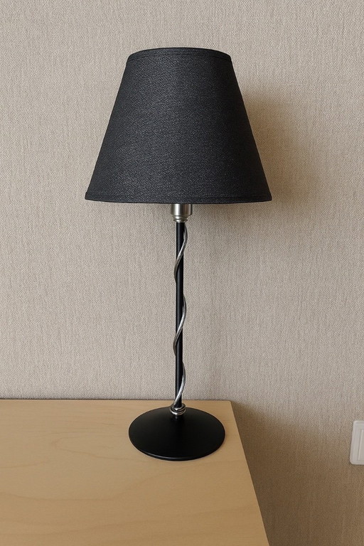 Table lamp black silver chrome twist Massive belgium