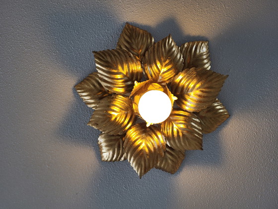 Image 1 of Masca Italian ceiling lamp with gold leaf Gentile Oro 40cm