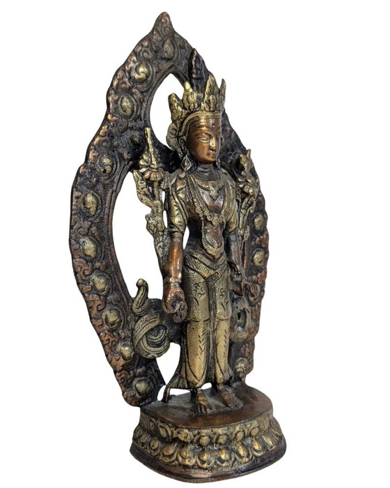 Tara de pie – estatua de bronce dorado al fuego, Tíbet o Nepal, ca. siglos XVIII-XIX – Esculturas, Bronze (photo 2 of 9)