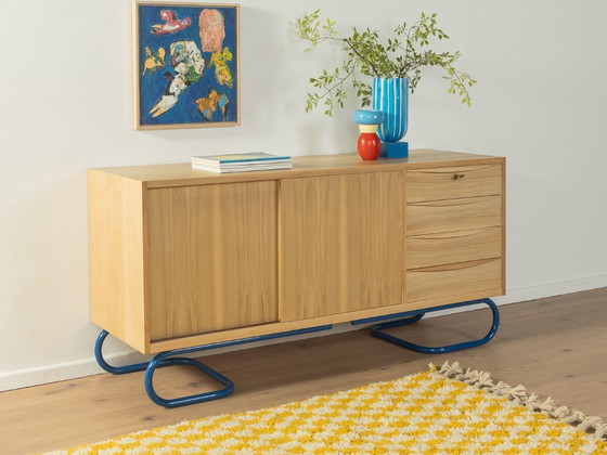 Image 1 of Dressoir uit 1950 met blauwe bauhaus poten
