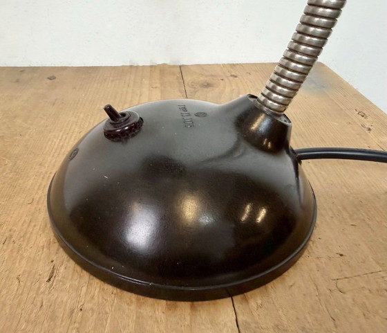 Image 1 of Vintage Brown Bakelite Gooseneck Table Lamp, 1950s
