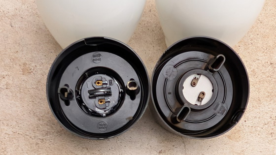 Image 1 of Ensemble de lampes en verre opalin rares + bakélite