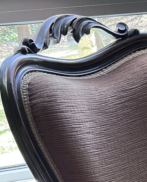 Chaise victorienne à haut dossier