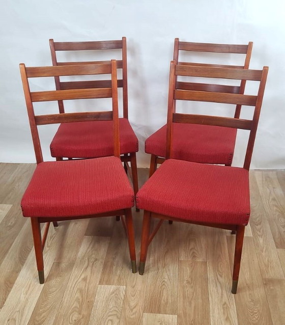 Image 1 of Set von 4 Teakholz-Esszimmerstühlen - Ende des 20. Jahrhunderts