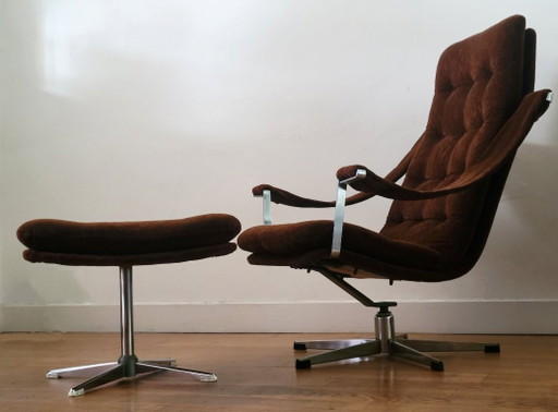 Geoffrey Harcourt Drehsessel mit Hocker für Artifort