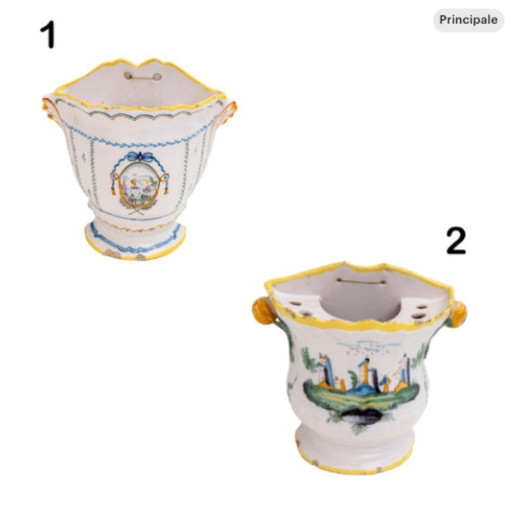 Wall planters - France, Provence - Allemagne-en-Provence manufacture - Earthenware - Late 18th century