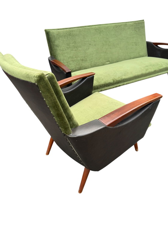Canapé MCM et 2 Chaises – Coins salon, Textile, Bois (photo 3 of 11)