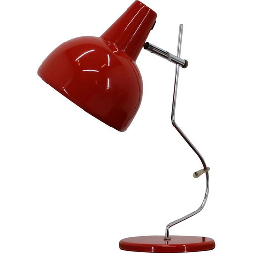 Lampada da tavolo rossa vintage di Josef Hurka per Lidokov, Cecoslovacchia 1970