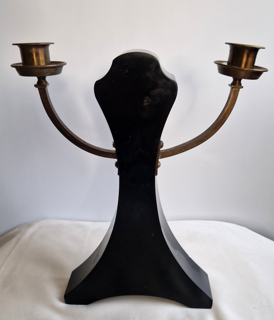 Image 1 of Candelieri in marmo Art Déco con accenti dorati