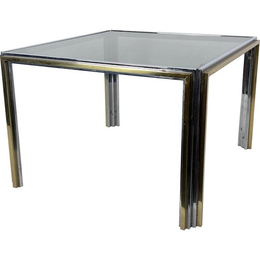 Mid Century Beistelltisch aus Chrom und Messing, 1970er Jahre
