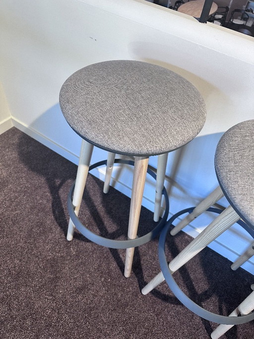 Taburete de bar gris, 2 piezas