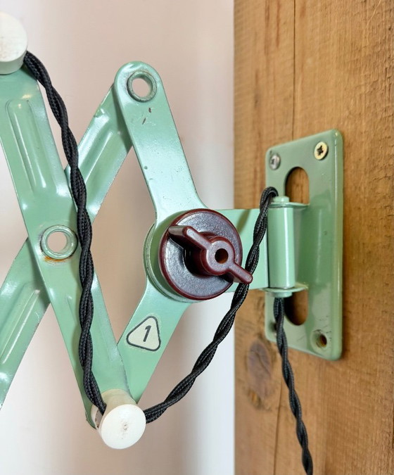 Image 1 of Lampada a forbice industriale di VEB Zweckleuchtenbau Dresden, Germania dell'Est, anni '50