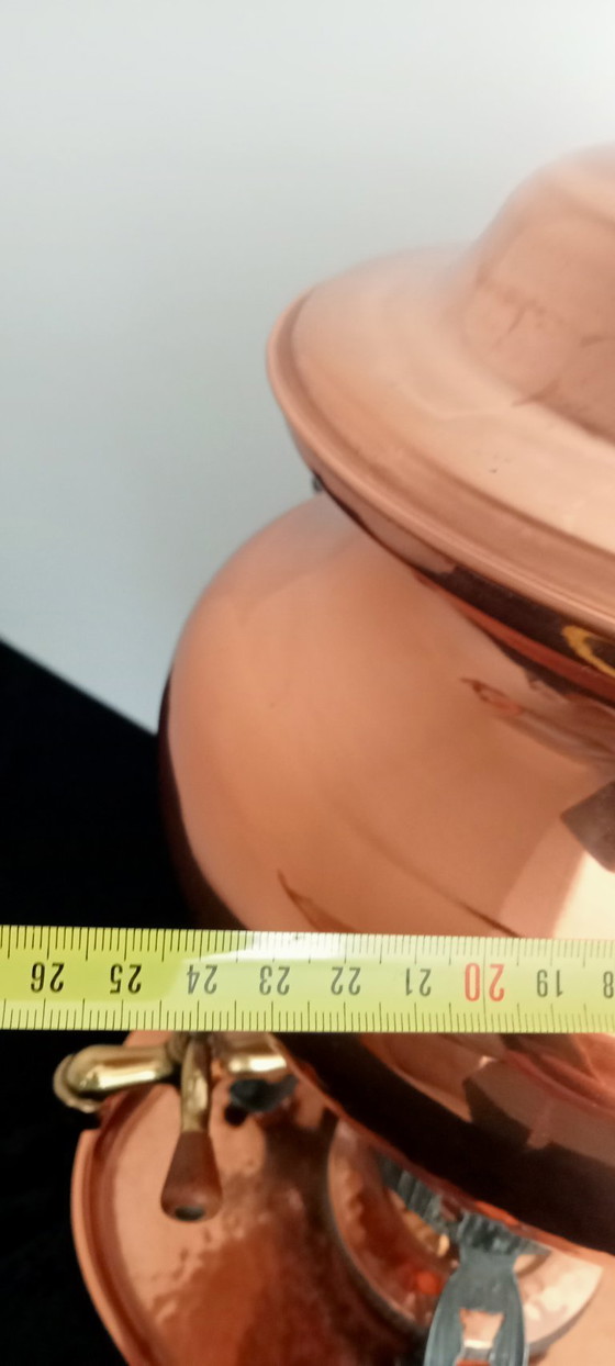 Image 1 of Swiss copper chocolate coffee mulled wine taps can with fire