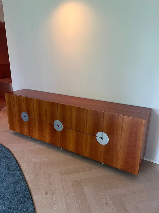 Castelijn Disk Cherry Wood Sideboard with drawers and doors 245x81x48cm