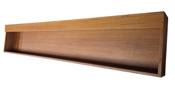 Image 1 of Credenza galleggiante extra lunga / Scaffale a muro in teak 210 cm, Danimarca anni '60